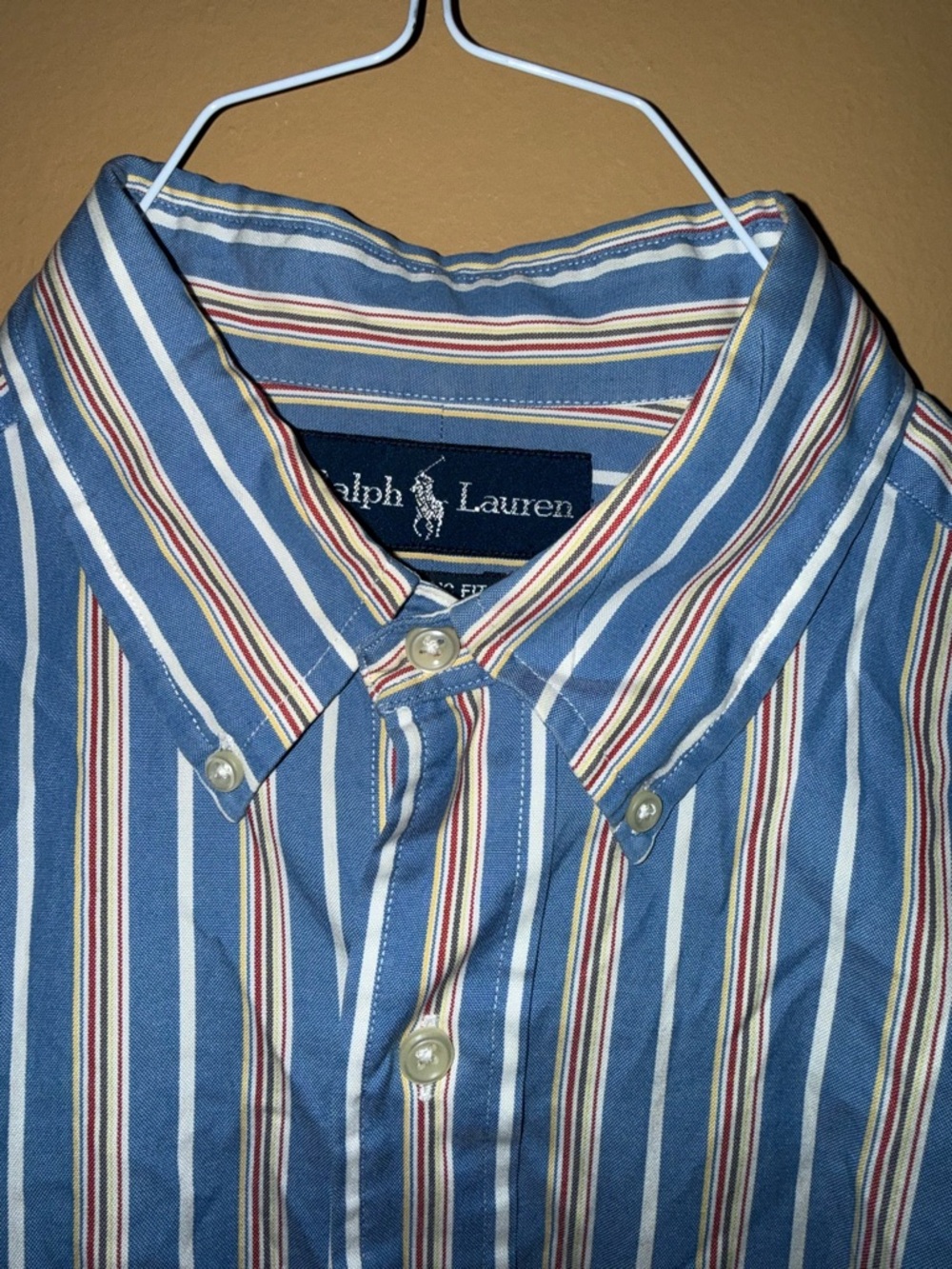 Polo by Ralph Lauren Blue Striped Button-Down Shirt large - Picture 4 of 6